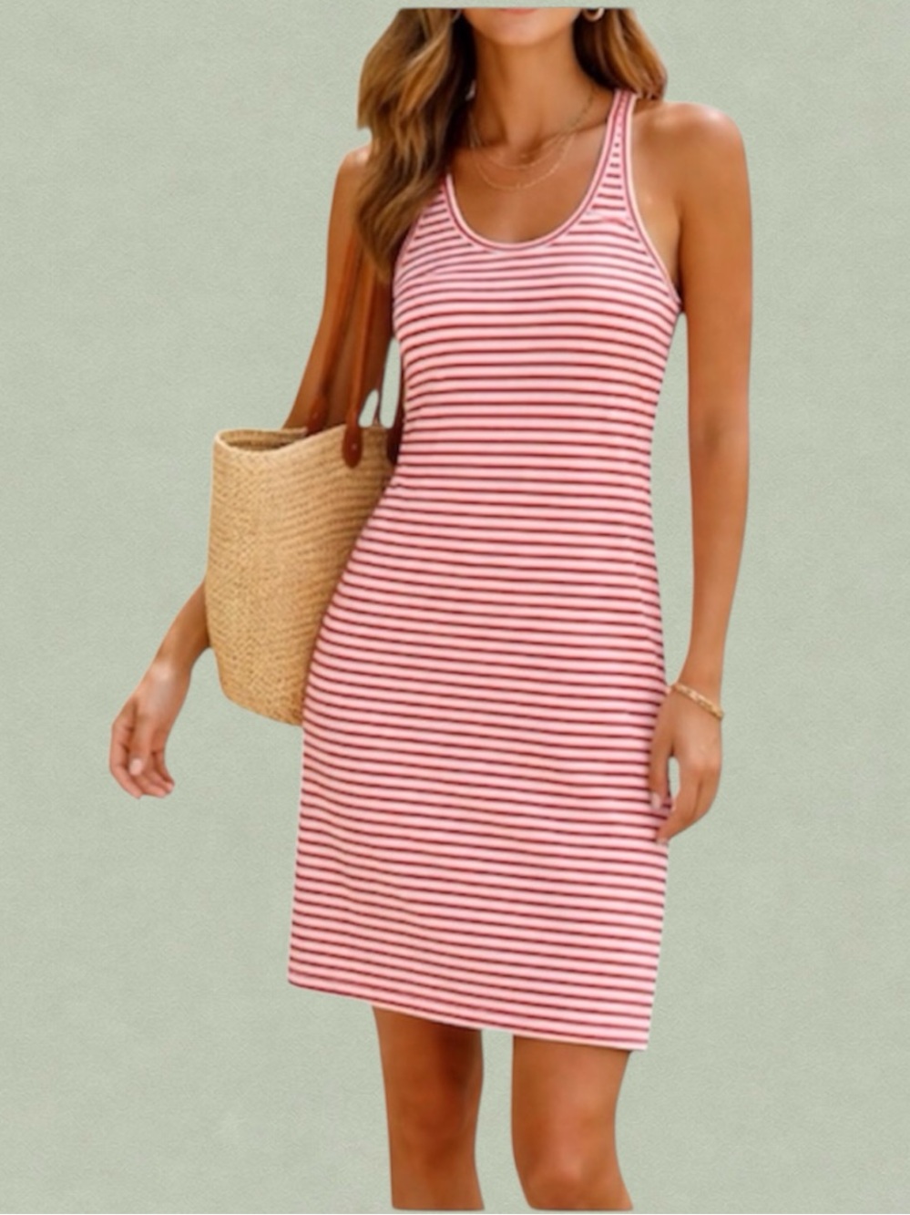 J. Crew Stripped Red Racerback Mini Dress Sz Small Cotton Vacation Beach Preppy